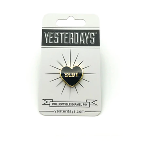 Enamel Pin: SLUT Heart (Gold) (YESTERDAYS)