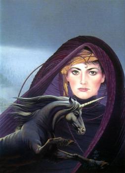 Chris Achilleos Trading Cards Series 1 (1992)  #32 - Girl with Black Unicorn