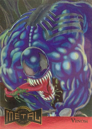 Marvel Metal 1995 Trading Cards : -METAL BLASTERS- #16 of 18 Chase Cards - Venom