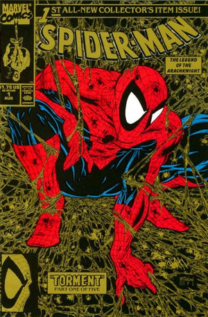 Spider-Man #01 (1990 McFarlane Series) Second Print Gold Cover