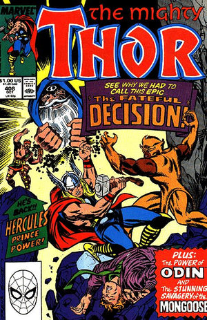 Thor (1962 1st Series Previously Journey Into Mystery) #408 1st Eric Masterson Thor / & Uroc