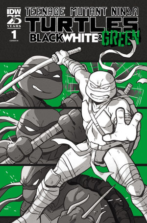 Teenage Mutant Ninja Turtles: Black  White, and Green #1 Variant RI (10) (Ganuch eau Foil Variant)