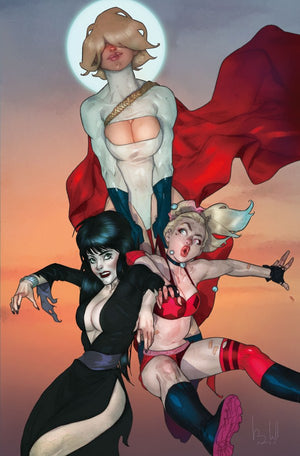 HARLEY QUINN X ELVIRA #3 CVR H INC 1:10 BEN CALDWELL VIRGIN VAR