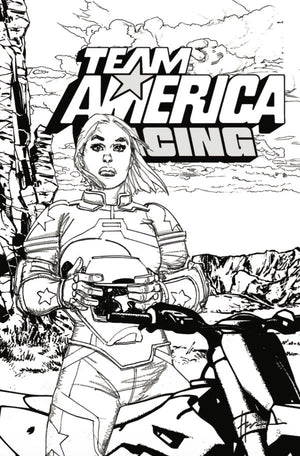 TEAM AMERICA RACING FULL THROTTLE EDITION #1 (ONE SHOT) CVR E HOWARD CHAYKIN B&W VARIANT