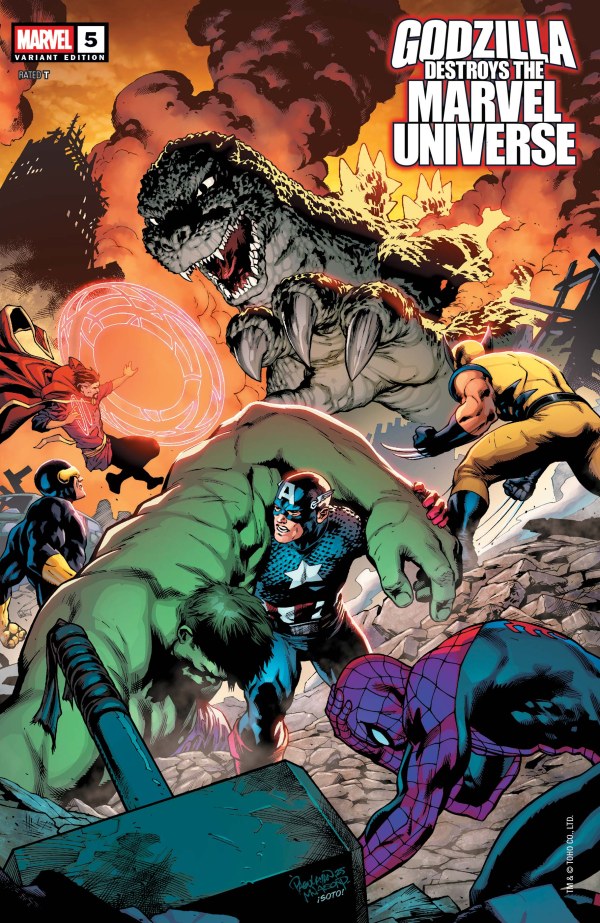 GODZILLA DESTROYS THE MARVEL UNIVERSE #5 CARLO PAGULAYAN FAN FAVORITE VARIANT