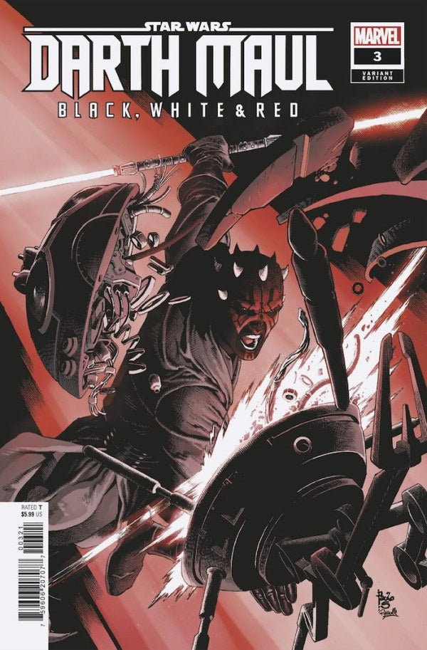 STAR WARS: DARTH MAUL - BLACK  WHITE & RED #3 PAULO SIQUEIRA VARIANT