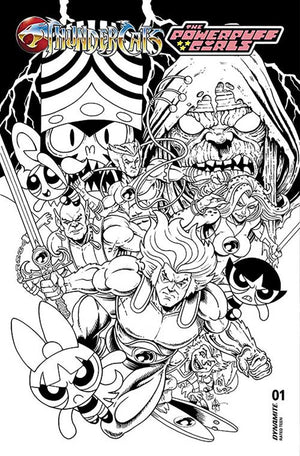 THUNDERCATS POWERPUFF GIRLS #1 CVR O INC 1:5 KEN HAESER LINE ART FOC BONUS VAR
