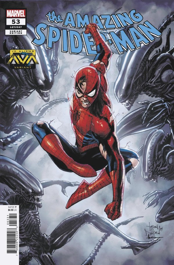 AMAZING SPIDER-MAN #53 (2024) TONY DANIEL MARVEL VS. ALIEN VARIANT