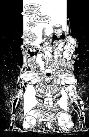 SPAWN #370 CVR D BRETT BOOTH YOUNGBLOOD TEAM UP B&W VIRGIN VAR