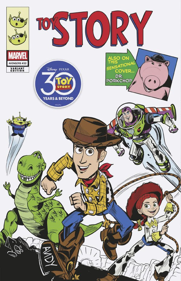 AVENGERS #32 (2025) MARCO FORCELLONI PIXAR TOY STORY HOMAGE VARIANT