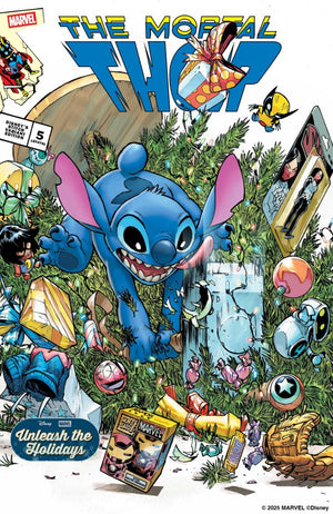 MORTAL THOR #5 (2025) HUMBERTO RAMOS DISNEY STITCH UNLEASH THE HOLIDAYS VARIANT