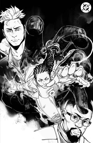 ABSOLUTE GREEN LANTERN #1 CVR K INC 1:100 JAHNOY LINDSAY BLACK & WHITE CARD STOCK VAR