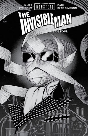 UNIVERSAL MONSTERS THE INVISIBLE MAN #4 (OF 4) CVR D INC 1:25 RYAN SOOK B&W HORROR VAR