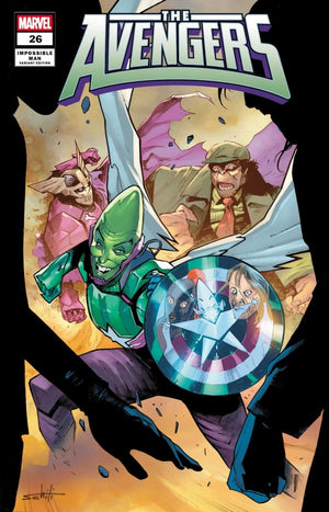 AVENGERS #26 (2025) VALERIO SCHITI IMPOSSIBLE MAN POP-UP VARIANT [DOOM]