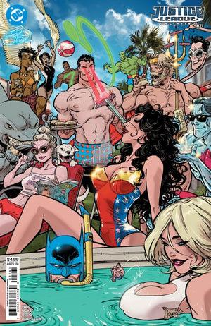 JUSTICE LEAGUE UNLIMITED #21 CVR F KAARE ANDREWS SWIMSUIT CARD STOCK VAR