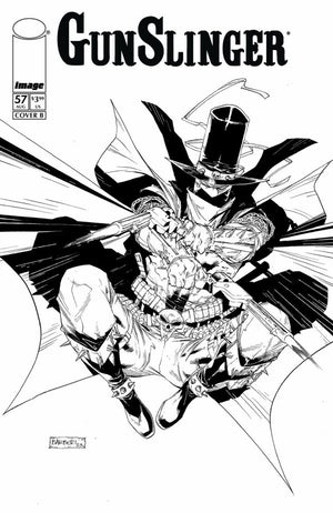 GUNSLINGER SPAWN #57 CVR B CARLO BARBERI B&W VAR
