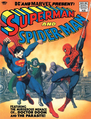 DC AND MARVEL PRESENT SUPERMAN AND SPIDER-MAN (MARVEL TREASURY EDITION #28) #1 FACSIMILE EDITION CVR C JOHN ROMITA SR & BOB LARKIN FOIL VAR