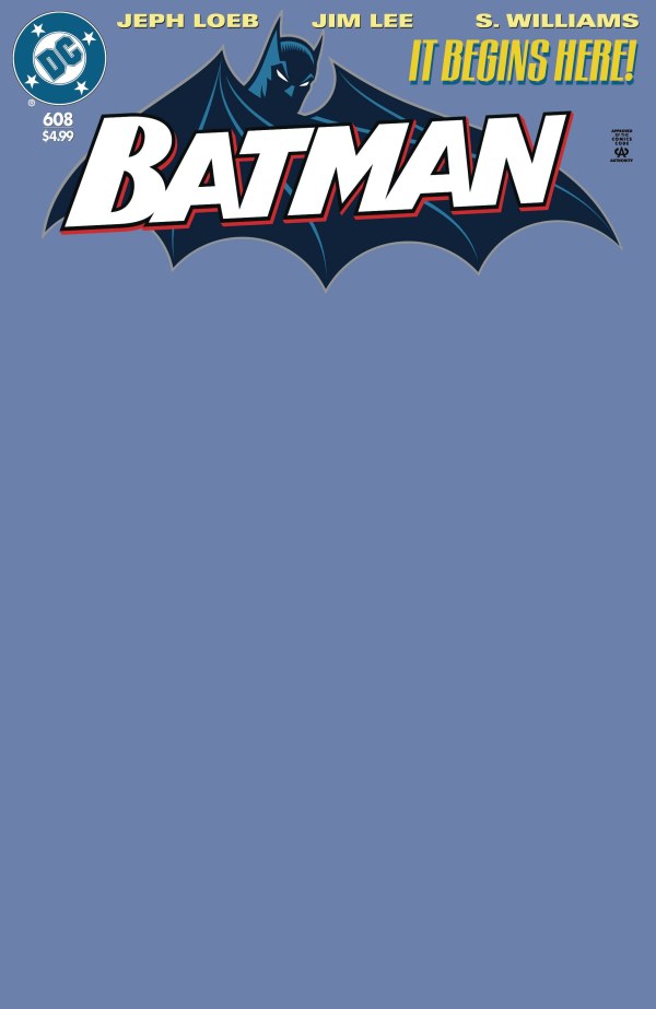 BATMAN #608 FACSIMILE EDITION CVR C BLUE BLANK CARD STOCK VAR