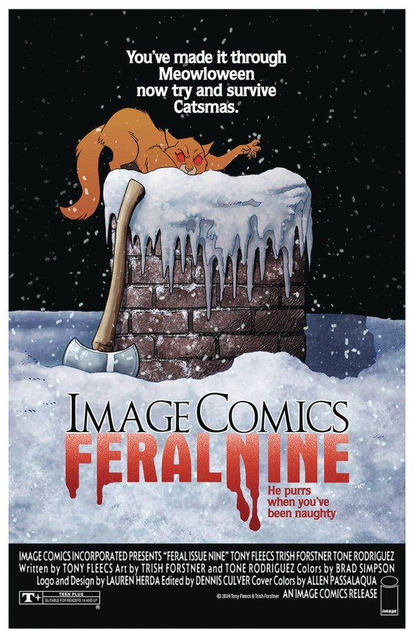FERAL #9 CVR B TONY FLEECS & TRISH FORSTNER SILENT NIGHT, DEADLY NIGHT HOMAGE VAR