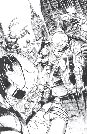Mighty Morphin Power Rangers/Teenage Mutant Ninja Turtles III #5 E 1:10 INCV (Full Art  Inks, Zonno)