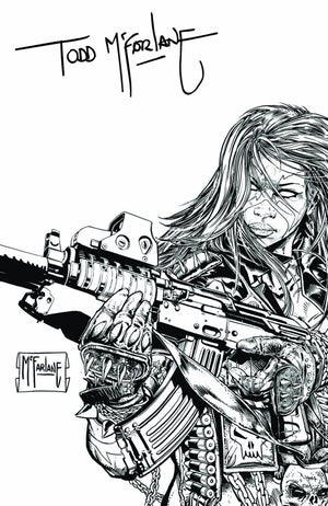 SHE-SPAWN #1 (OF 5) CVR J INC 1:250 TODD MCFARLANE B&W SIGNED VAR