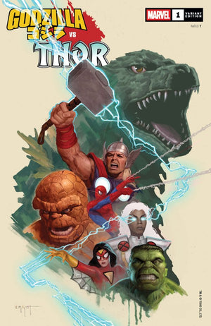 GODZILLA VS. THOR #1 E.M. GIST MARVEL UNIVERSE VARIANT
