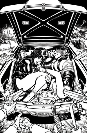 HARLEY QUINN X ELVIRA #2 CVR O INC 1:15 CHAD HARDIN LINE ART VIRGIN VAR