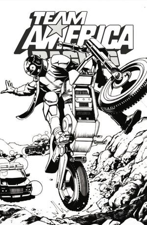 TEAM AMERICA RACING FULL THROTTLE EDITION #1 (ONE SHOT) CVR F JAVIER SALTARES B&W VARIANT
