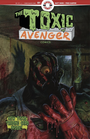 TOXIC AVENGER COMICS #1 CVR D FRED HARPER EXCLUSIVE TRADING CARD BY MAYDAY TRIPPE VAR (MR)