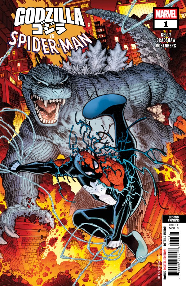 GODZILLA VS. SPIDER-MAN #1 NICK BRADSHAW 2ND PRINTING VARIANT
