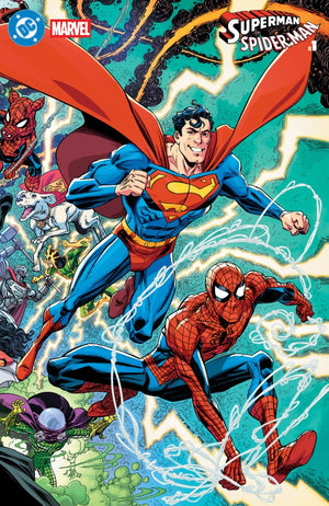 DC MARVEL SUPERMAN SPIDER-MAN #1 (ONE SHOT) CVR O SCOTT KOBLISH SUPERMANS & SPIDER-MANS CARD STOCK VAR