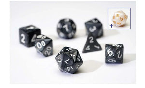 Sirius Dice : Pearl Grey / Black Acrylic Resin Set