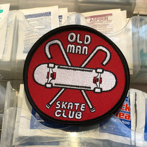 Patch (Embroidered): "Old Man Skate Club" (3.5")