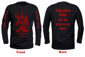 Shirt (Long Sleeve): Welcome To Maine - Baphomoose 15th Anniversary BLOOD SACRIFICE RED EDITION!