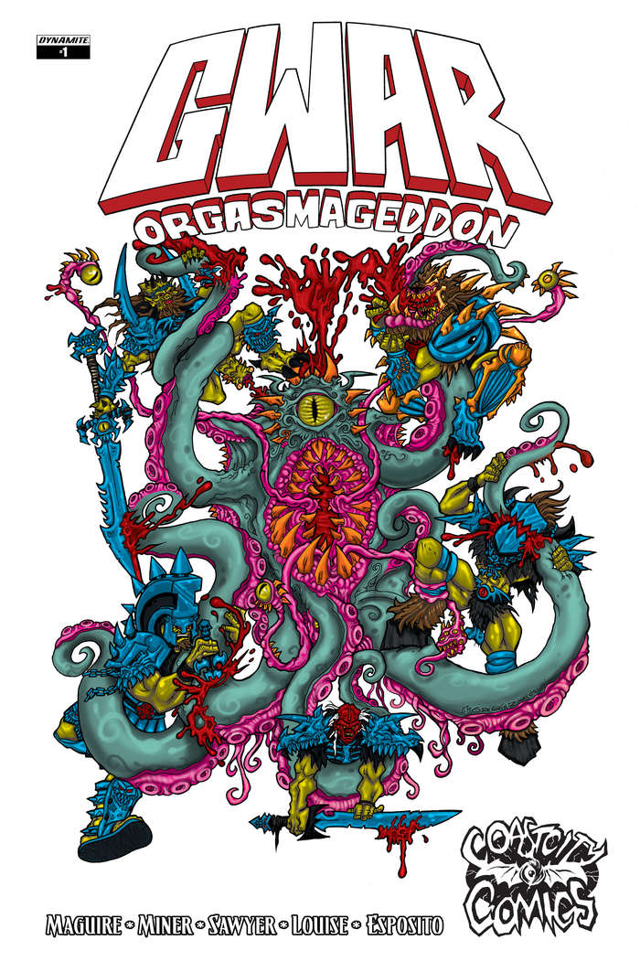 GWAR Orgasmageddon #1 Coast City Comics Exclusive Cover Signed by Matt Miner & Estrogina