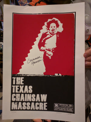 Poster: Texas Chainsaw Massacre Silkscreen Poster Signed by Gunnar Hansen