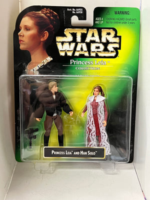 Star Wars Kenner 1997 Power of the Force Leia and Han Solo MOC