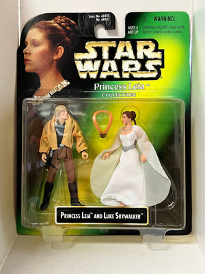 Star Wars Kenner 1997 Power of the Force Leia and Luke MOC