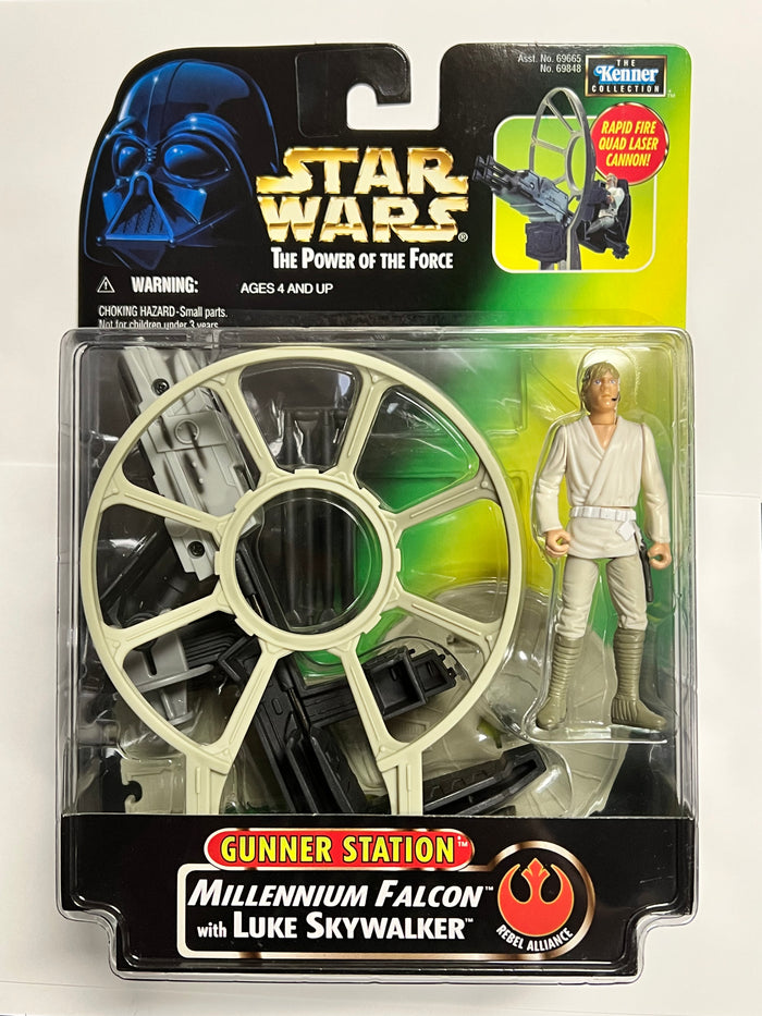 Star Wars Kenner 1997 Power of the Force Luke Skywalker with Gunner Station MOC