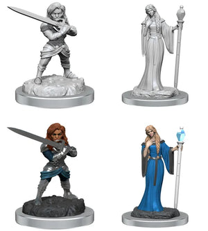 Critical Role Unpainted Minis: Human Wizard and Female Halfling Warrior