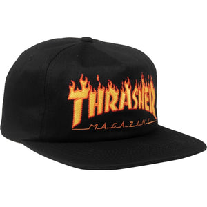 Hat: Thrasher Magazine Flame Emblem Black Hat - Adjustable