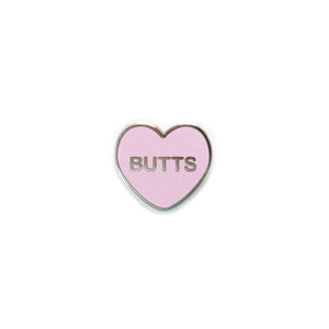 Enamel Pin: Butts Pink Candy Heart (YESTERDAYS)