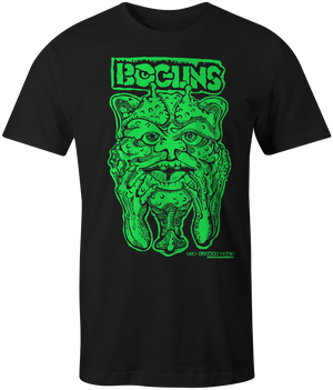 T-SHIRT: BOGLINS! Dwork BOG-SLIME-GREEN On Black Shirt! In Co-operation with Tim Clarke Toys and www.totims.com