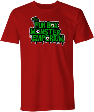 T-Shirt: Fun Box Monster Emporium Logo Shirt! LTD EDITION HOLIDAY COLORS!!!