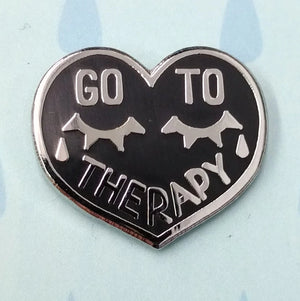 Enamel Pin: Go To Therapy by Hazel Newlevant