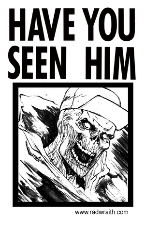 Sticker: "HAVE YOU SEEN HIM?" Rad Wraith Comic ANIMAL CHIN PARODY (2.5x4in)