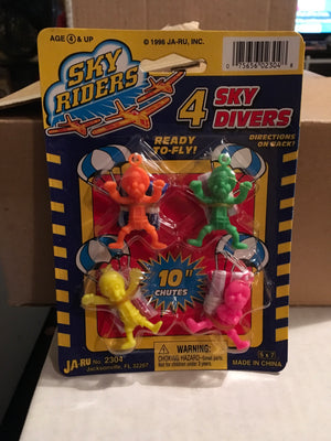 Sky Riders : Set Of 4 Sky Divers ( Parachute Toys) MOC Ja-Ru 1996