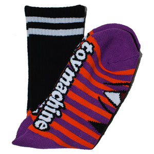 TOY MACHINE : TM SECT EYE CREW SOCKS Purple Orange 1 Pair