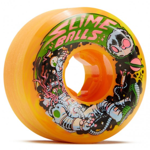 Slime Balls Astros Speed Balls 99a Skateboard Wheels Yellow/Orange Swirl 56mm - Set of 4