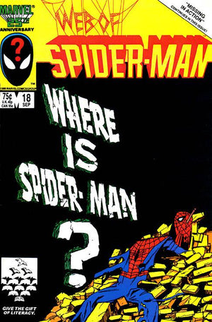 Web of Spider-Man #18 (1985 Series) Early Cameo Venom